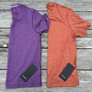 Bundle of 2 Lululemon Soft Jersey Tee Shirt Mens orange purple size Small NWT